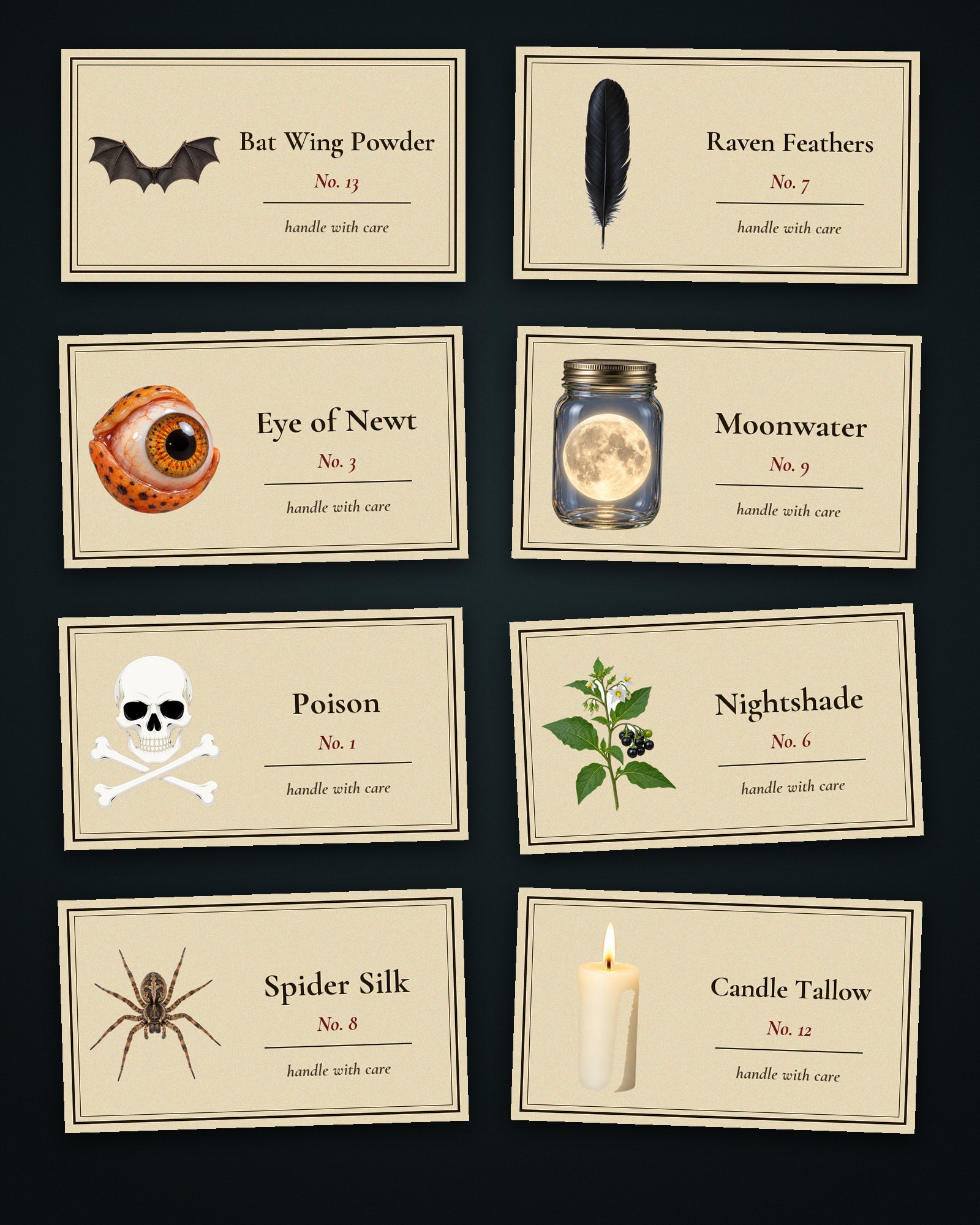 Apothecary & Poison Label Set (24 labels)