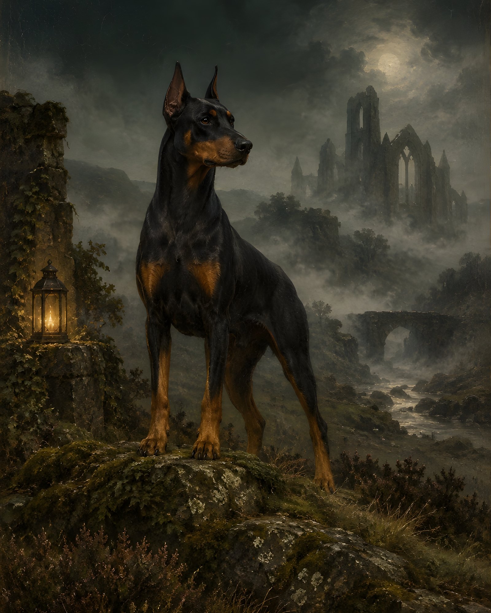 The Hound of the Moors — Doberman in Fog