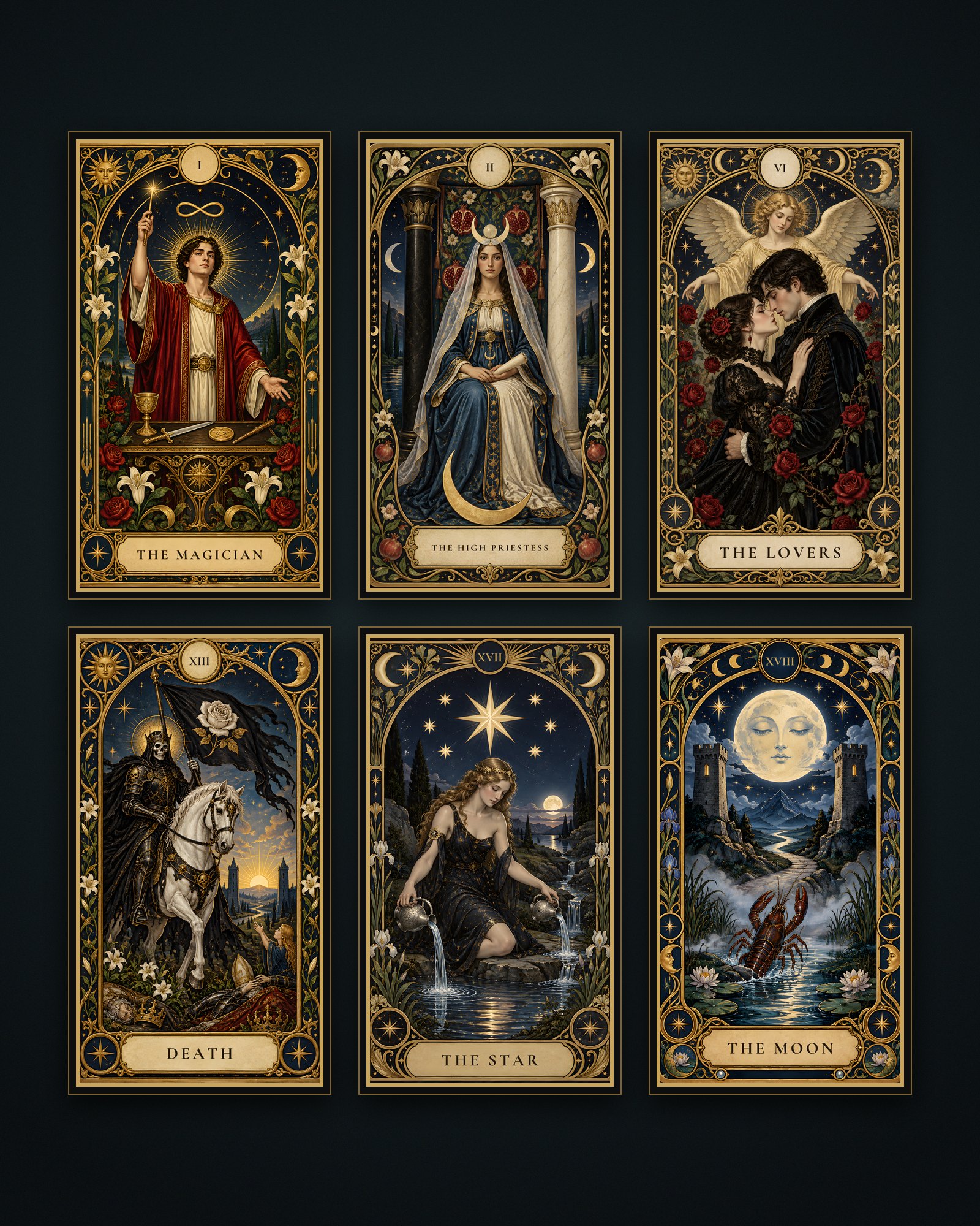 Midnight Tarot — The Major Arcana, 6-Print Set
