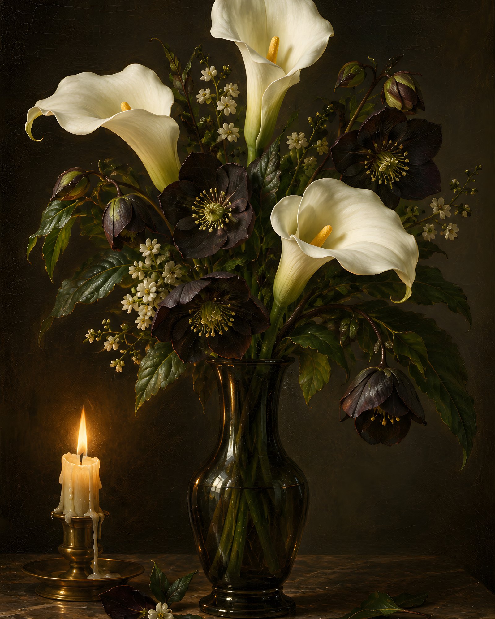 Moody Florals: Calla & Hellebore