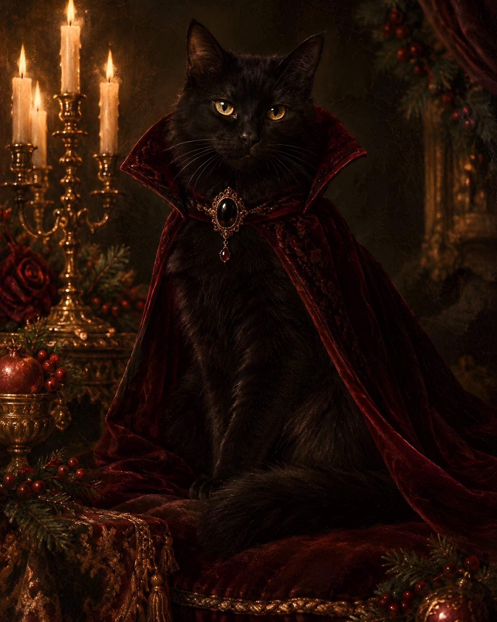 Countess Nyx — Vampire Cat in Red Velvet